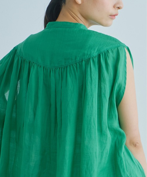 WHYTO.（ホワイト）の「「WHYTO. / ホワイト」ラミーギャザーチュニックブラウス"Ramie Gather Tunic Blouse"（シャツ/ブラウス・レディース・グリーン/イエロー/グレー/ブラック・38/36）」の10枚目の写真