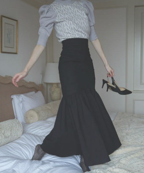 VIOLETTA（ヴィオレッタ）の「ハイウエストマーメイドスカート（スカート・レディース・ライトグリーン/ブラウン/ブラック・SMALL/MEDIUM）」の7枚目の写真