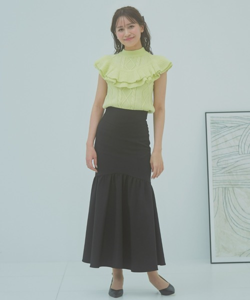 VIOLETTA（ヴィオレッタ）の「ハイウエストマーメイドスカート（スカート・レディース・ライトグリーン/ブラウン/ブラック・SMALL/MEDIUM）」の12枚目の写真