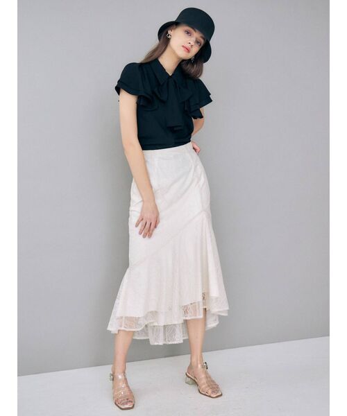 MERCURYDUO(マーキュリーデュオ)の「アシメデザインイレヘムマーメイドスカート(スカート・レディース・ネイビー/ブラウン/オフホワイト/ブルー/ラベンダー・SMALL/MEDIUM)」の9枚目の写真