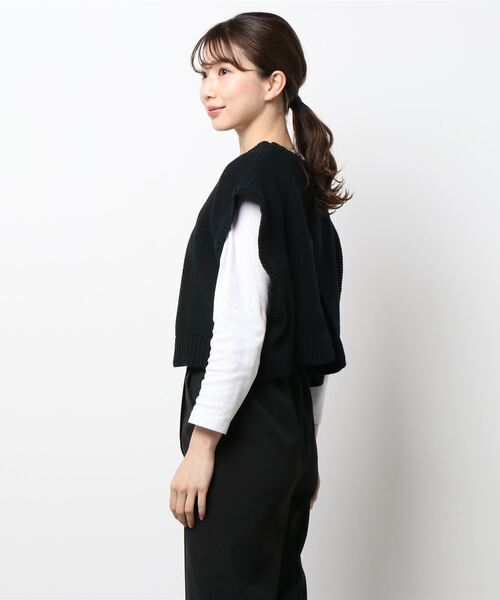 Samansa Mos2（サマンサ モスモス）の「カノコニットベスト（ベスト・レディース・グリーン/グレー/ベージュ/ブラック・ﾌﾘ-）」の5枚目の写真