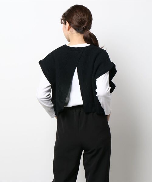 Samansa Mos2（サマンサ モスモス）の「カノコニットベスト（ベスト・レディース・グリーン/グレー/ベージュ/ブラック・ﾌﾘ-）」の6枚目の写真