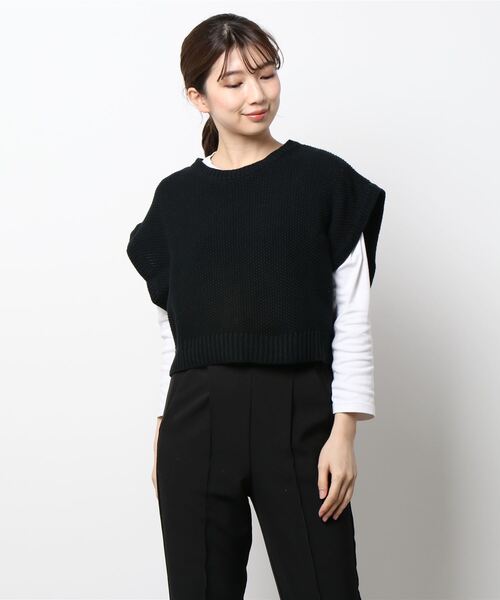 Samansa Mos2（サマンサ モスモス）の「カノコニットベスト（ベスト・レディース・グリーン/グレー/ベージュ/ブラック・ﾌﾘ-）」の8枚目の写真