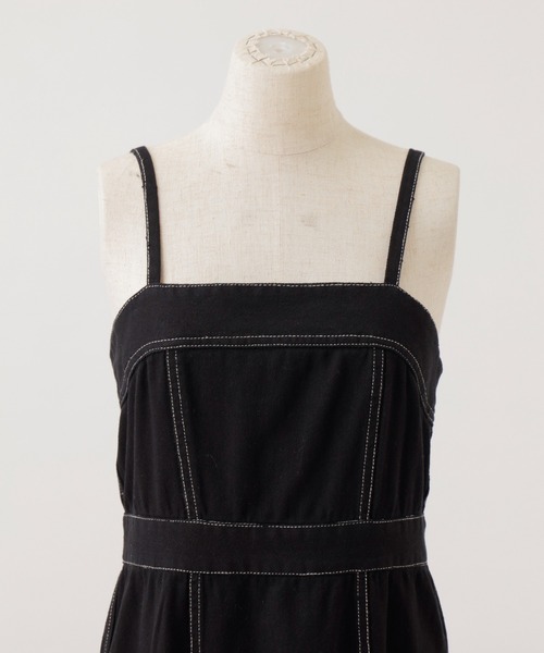 one after another NICE CLAUP（ワンアフターアナザーナイスクラップ）の「WEB限定　ステッチジャンパースカート（ジャンパースカート・レディース・アイボリー/ブラック/ブラウン・FREE）」の21枚目の写真