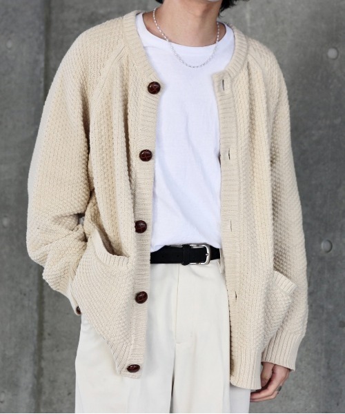 y/m by れぽすけ（イムバイレポスケ）の「ビックポケットルーズカーデ（カーディガン/ボレロ・メンズ・ブラック/イエロー/グリーン/アイボリー・MEDIUM/LARGE）」の2枚目の写真