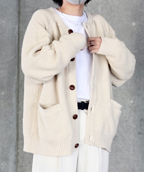 y/m by れぽすけ（イムバイレポスケ）の「ビックポケットルーズカーデ（カーディガン/ボレロ・メンズ・ブラック/イエロー/グリーン/アイボリー・MEDIUM/LARGE）」の11枚目の写真