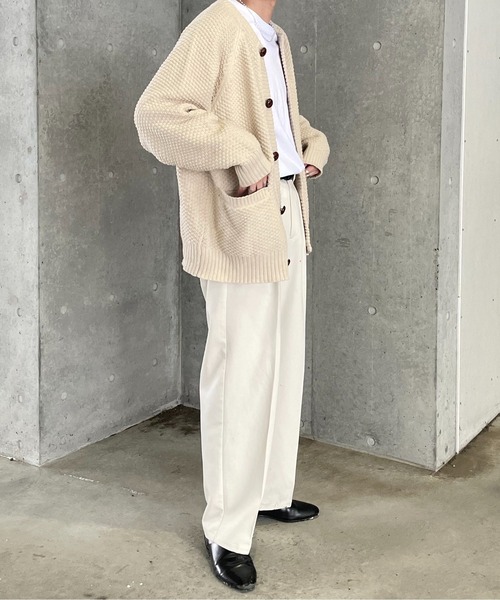 y/m by れぽすけ（イムバイレポスケ）の「ビックポケットルーズカーデ（カーディガン/ボレロ・メンズ・ブラック/イエロー/グリーン/アイボリー・MEDIUM/LARGE）」の12枚目の写真