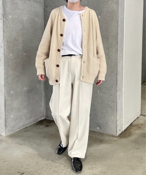 y/m by れぽすけ（イムバイレポスケ）の「ビックポケットルーズカーデ（カーディガン/ボレロ・メンズ・ブラック/イエロー/グリーン/アイボリー・MEDIUM/LARGE）」の6枚目の写真