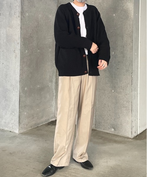 y/m by れぽすけ（イムバイレポスケ）の「ビックポケットルーズカーデ（カーディガン/ボレロ・メンズ・ブラック/イエロー/グリーン/アイボリー・MEDIUM/LARGE）」の13枚目の写真