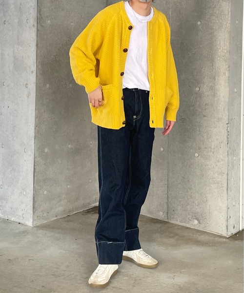 y/m by れぽすけ（イムバイレポスケ）の「ビックポケットルーズカーデ（カーディガン/ボレロ・メンズ・ブラック/イエロー/グリーン/アイボリー・MEDIUM/LARGE）」の22枚目の写真