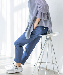 シャンブレーサテンストレッチパンツ◆