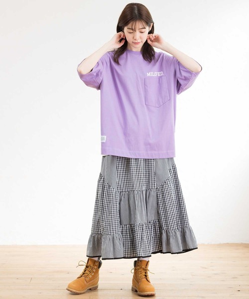 MILKFED.（ミルクフェド）の「GINGHAM PATCHWORK SKIRT