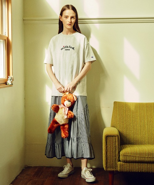 MILKFED.（ミルクフェド）の「GINGHAM PATCHWORK SKIRT