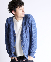 Denime | INDIGO KNIT CABLE CARDIGAN(カーディガン/ボレロ)