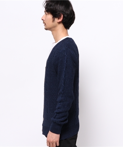 Denime（ドゥニーム）の「INDIGO KNIT CABLE CARDIGAN/インディゴニット　ケーブル編み　カーディガン（カーディガン/ボレロ・メンズ・ブラック/サックスブルー/ネイビー・MEDIUM/LARGE）」の11枚目の写真