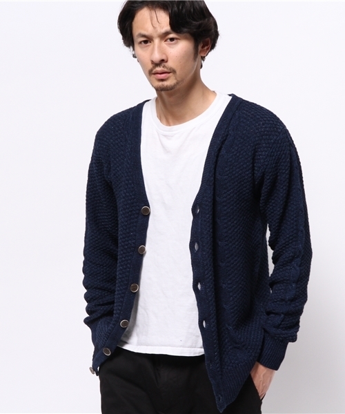 イタリア製正規品エトロ ETRO カーディガン インディゴブルーM加工 編み編み イタリア製正規品エトロ ETRO カーディガン インディゴブルーM