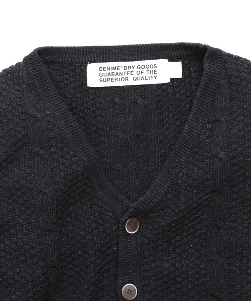 Denime（ドゥニーム）の「INDIGO KNIT CABLE CARDIGAN/インディゴニット　ケーブル編み　カーディガン（カーディガン/ボレロ・メンズ・ブラック/サックスブルー/ネイビー・MEDIUM/LARGE）」の12枚目の写真