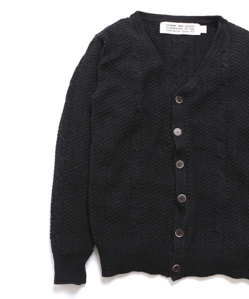 Denime（ドゥニーム）の「INDIGO KNIT CABLE CARDIGAN/インディゴニット　ケーブル編み　カーディガン（カーディガン/ボレロ・メンズ・ブラック/サックスブルー/ネイビー・MEDIUM/LARGE）」の13枚目の写真