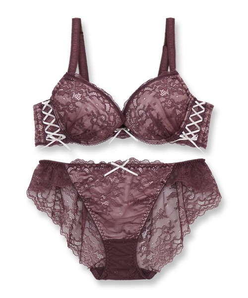 Cross Ribbon クロスリボン ブラ&ショーツセット B65-G75カップ（ブラ