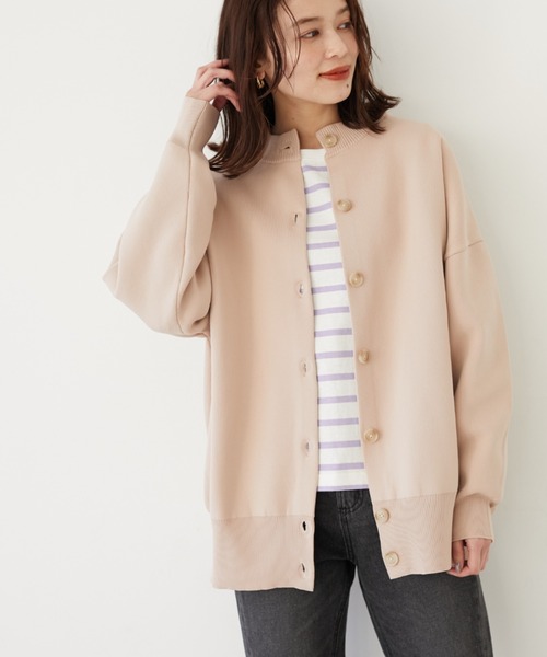 Green Parks(グリーンパークス)の「Bigサイズニットカーディガン*(カーディガン/ボレロ・レディース・サックスブルー/グリーン/ピンクベージュ・FREE)」の3枚目の写真