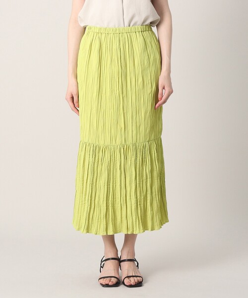 UNTITLED（アンタイトル）の「◆【STORYweb掲載】ワッシャー ティアードスカート（スカート・レディース・ダークブラウン/ブラック/ナチュラル/黄緑系・48/42/00/01/02/03/04/44）」の6枚目の写真