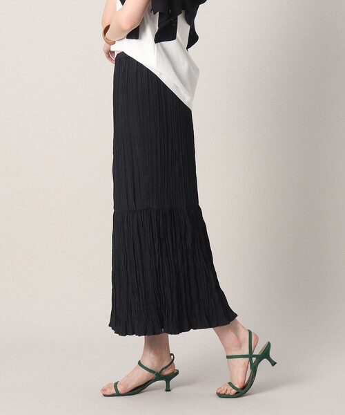 UNTITLED（アンタイトル）の「◆【STORYweb掲載】ワッシャー ティアードスカート（スカート・レディース・ダークブラウン/ブラック/ナチュラル/黄緑系・48/42/00/01/02/03/04/44）」の21枚目の写真