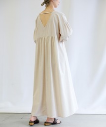 select MOCA | 2022 SS Vネックボリュームスリーブリネンフレアワンピース(ワンピース)