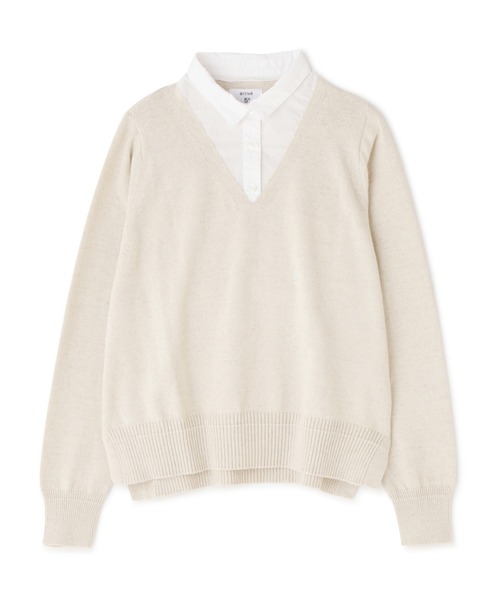human woman(ヒューマンウーマン)の「◆5e・衿つきプルオーバーニット(ニット/セーター・レディース・ネイビー/ホワイト系その他・MEDIUM)」の18枚目の写真