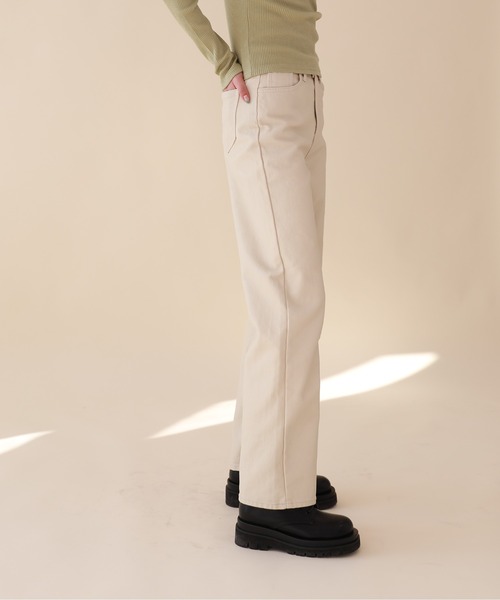 by muni:r(バイ ムニール)の「コーティングハイウエストワイドクリームパンツ(その他パンツ・レディース・クリーム・SMALL/MEDIUM)」の7枚目の写真