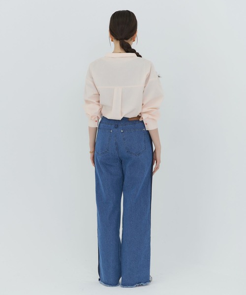 TINA：JOJUN（ティーナジョジュン）の「サイドライン ストレートデニムパンツ TINA：JOJUN（デニムパンツ・レディース・ブルー/ブルー系その他・S/M/XS）」の18枚目の写真