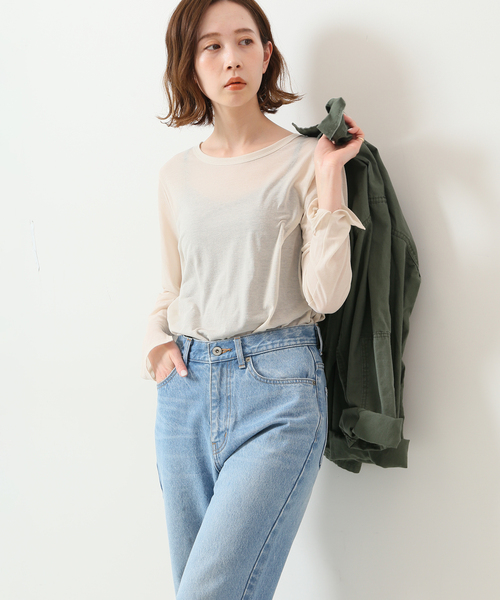 SLOBE IENA（スローブイエナ）の「シアープルオーバー◆（Tシャツ/カットソー・レディース・アイボリー/エメラルドブルー/ホワイト・FREE）」の14枚目の写真