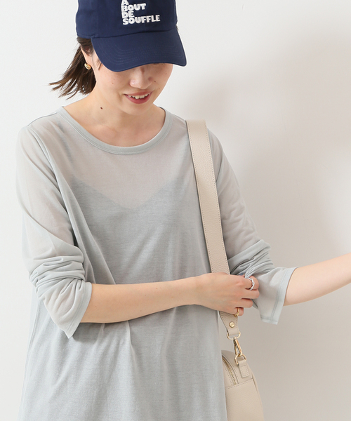 SLOBE IENA（スローブイエナ）の「シアープルオーバー◆（Tシャツ/カットソー・レディース・アイボリー/エメラルドブルー/ホワイト・FREE）」の20枚目の写真