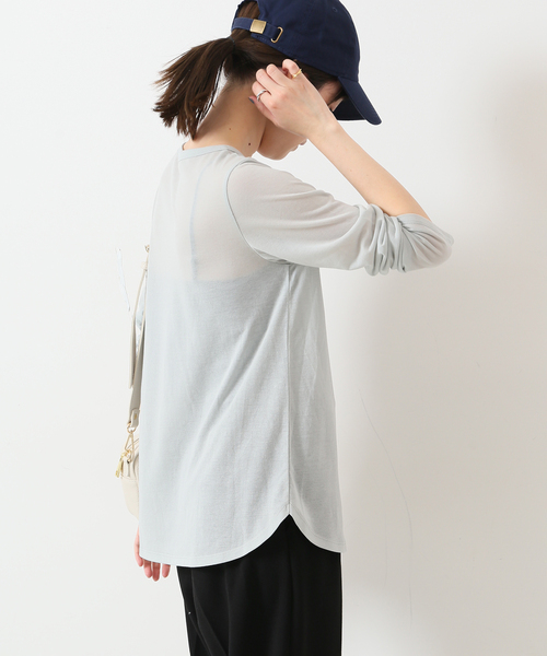 SLOBE IENA（スローブイエナ）の「シアープルオーバー◆（Tシャツ/カットソー・レディース・アイボリー/エメラルドブルー/ホワイト・FREE）」の21枚目の写真