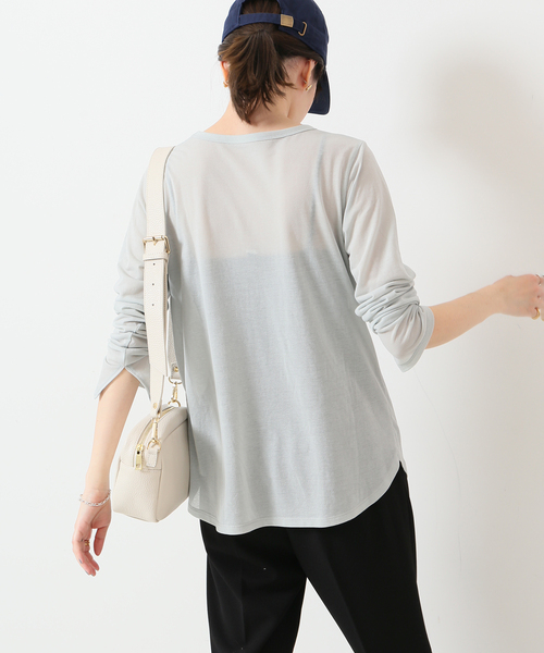 SLOBE IENA（スローブイエナ）の「シアープルオーバー◆（Tシャツ/カットソー・レディース・アイボリー/エメラルドブルー/ホワイト・FREE）」の22枚目の写真