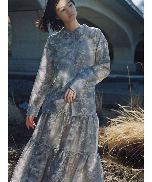 merry jenny（メリージェニー）の「fog lace sheer tiered skirt（スカート・レディース・ブラウン/ベージュ・FREE）」の2枚目の写真