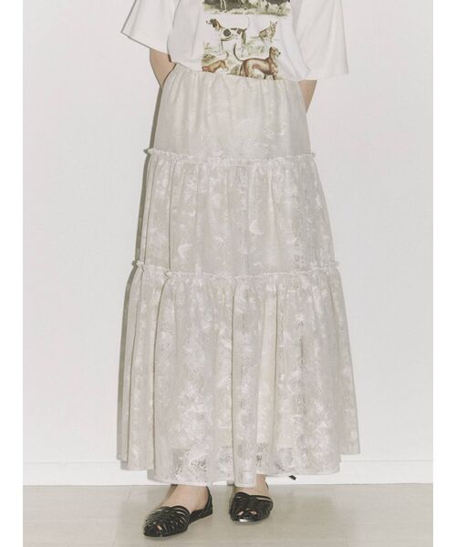 merry jenny（メリージェニー）の「fog lace sheer tiered skirt（スカート・レディース・ブラウン/ベージュ・FREE）」の16枚目の写真