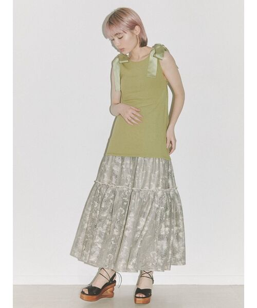 merry jenny（メリージェニー）の「fog lace sheer tiered skirt（スカート・レディース・ブラウン/ベージュ・FREE）」の5枚目の写真