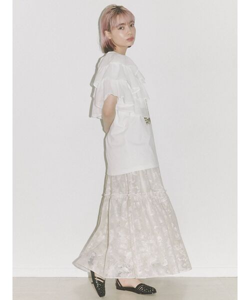 merry jenny（メリージェニー）の「fog lace sheer tiered skirt（スカート・レディース・ブラウン/ベージュ・FREE）」の10枚目の写真