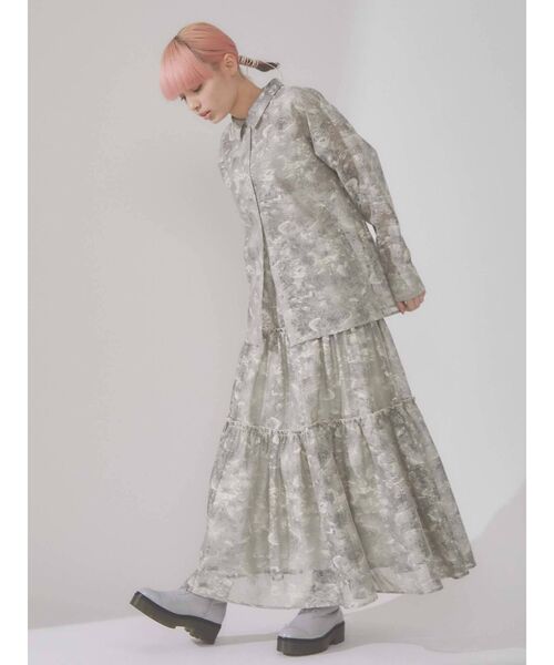 merry jenny（メリージェニー）の「fog lace sheer tiered skirt（スカート・レディース・ブラウン/ベージュ・FREE）」の6枚目の写真