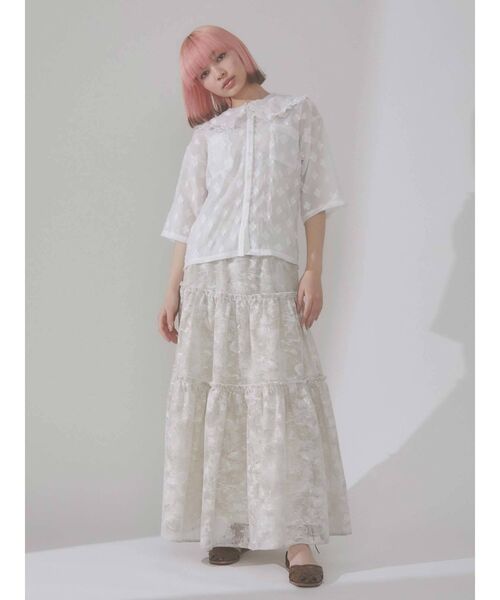 merry jenny（メリージェニー）の「fog lace sheer tiered skirt（スカート・レディース・ブラウン/ベージュ・FREE）」の14枚目の写真
