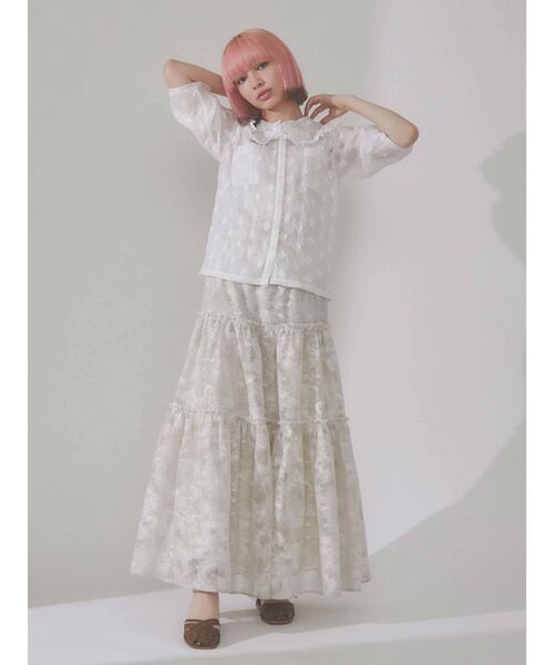 merry jenny（メリージェニー）の「fog lace sheer tiered skirt（スカート・レディース・ブラウン/ベージュ・FREE）」の17枚目の写真