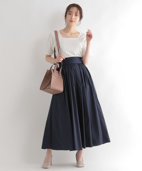 Andemiu（アンデミュウ）の「シャーリングスクエアプルオーバー275236（Tシャツ/カットソー・レディース・ホワイト/ブラック/グリーン・FREE）」の12枚目の写真