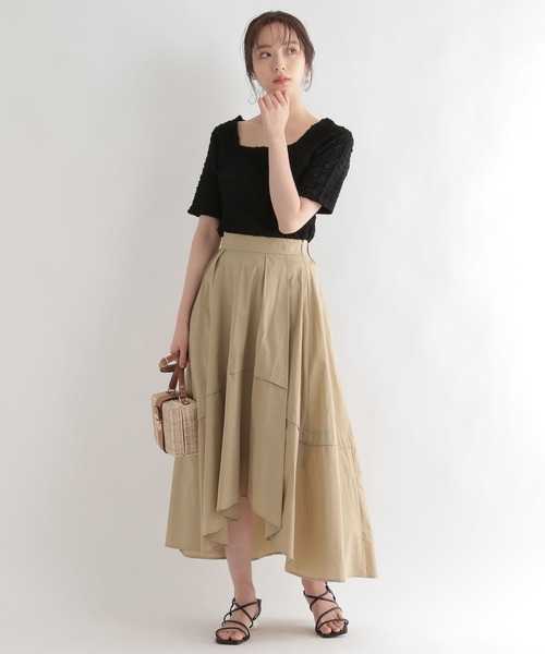 Andemiu（アンデミュウ）の「シャーリングスクエアプルオーバー275236（Tシャツ/カットソー・レディース・ホワイト/ブラック/グリーン・FREE）」の17枚目の写真