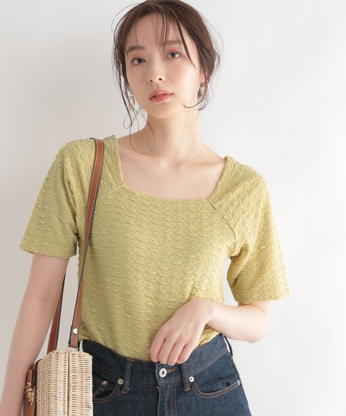 Andemiu（アンデミュウ）の「シャーリングスクエアプルオーバー275236（Tシャツ/カットソー・レディース・ホワイト/ブラック/グリーン・FREE）」の15枚目の写真