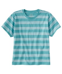サタデーTシャツ、クルーネック ストライプ 半袖 米国フィット・レギュラー