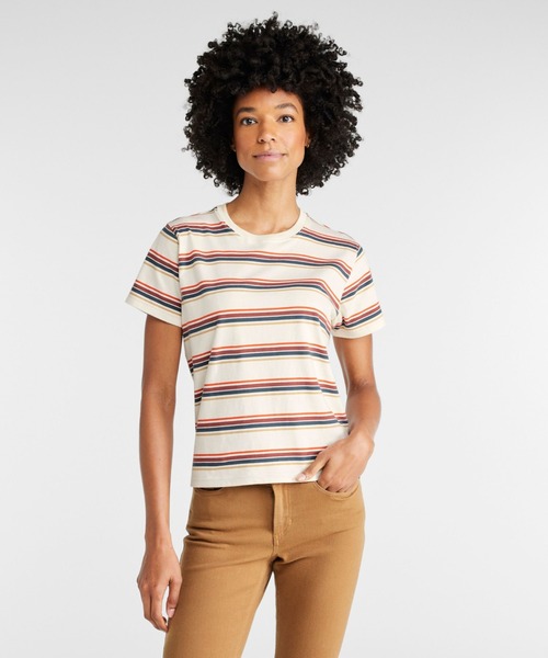L.L.Bean(エルエルビーン)の「サタデーTシャツ、クルーネック ストライプ 半袖 米国フィット・レギュラー(Tシャツ/カットソー・レディース・マルチ/ブルーグリーン/ネイビー×ホワイト/ベージュ系その他・SMALL/MEDIUM/LARGE/X-SMALL)」の18枚目の写真