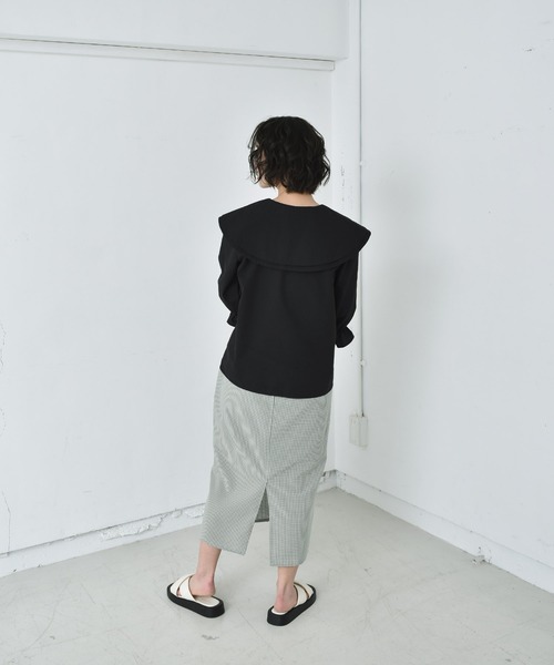 RETRO GIRL(レトロガール)の「ダブルカラーBL(シャツ/ブラウス・レディース・ブラック/オフホワイト/ブルー・FREE)」の16枚目の写真