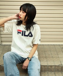 【FILA】 ロゴ プリント / 刺繍 レギュラーシルエット ハーフスリーブ 綿100 Tシャツ