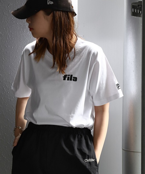 FILA(フィラ)の「【FILA】 ロゴ プリント / 刺繍 レギュラーシルエット ハーフスリーブ 綿100 Tシャツ(Tシャツ/カットソー・レディース・ネイビー系3/サックスブルー系1/ホワイト系5/ブラック系1/グレー系/カーキ系/カーキ系2/ライトグリーン系1/オフホワイト/ライトグリーン/ホワイト×ブルー/ブラック×ホワイト/ホワイト系2/サックスブルー系/ホワイト系4/ブラック系3/グレー系2/ライトグリーン系/ピンク/ホワイト×レッド/ホワイト系1/ネイビー系2/ネイビー系4/ピンク系/ブラック系/ブラック系2/グレー系1/カーキ系1/カーキ系3/ネイビー系/サックスブルー/ブルーグレー/ホワイト×ブラック/ホワイト系/ホワイト系3/ネイビー系1/ホワイト系その他/ホワイト系その他3/ホワイト系6/ブラック系4/カーキ系4/ホワイト系その他4/ホワイト×ネイビー/ピンク系1/ホワイト系7/ホワイト系8/ホワイト系9/サックスブルー系2/ピンク系2/サックスブルー系3/ピンク系3/ネイビー系5/ホワイト系その他5/ホワイト系その他6/ブラック系5/ブラック系6/ネイビー系6/ホワイト系その他2/Off White/ネイビー系7/グレー系3/ブラック系7/ホワイト系その他7・X-LARGE/LARGE/MEDIUM)」の20枚目の写真