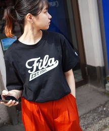 【FILA】 ロゴ プリント / 刺繍 レギュラーシルエット ハーフスリーブ 綿100 Tシャツ